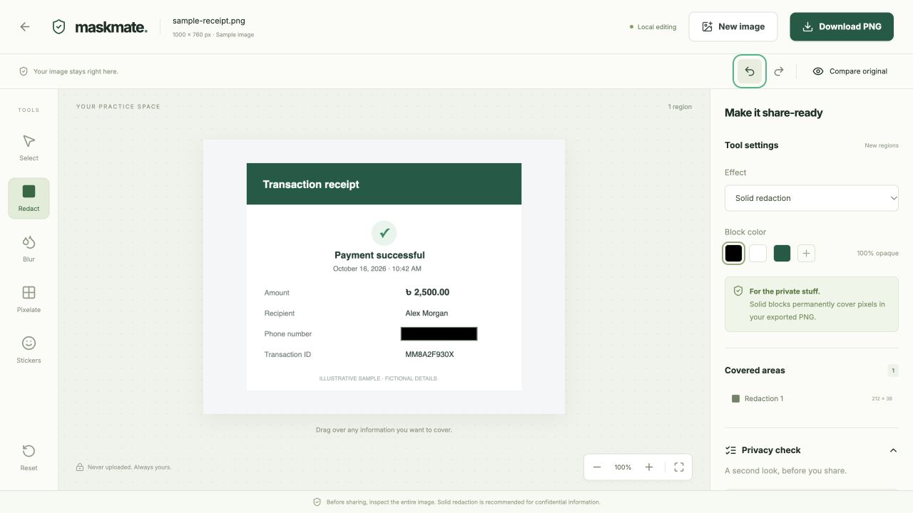 MaskMate application preview