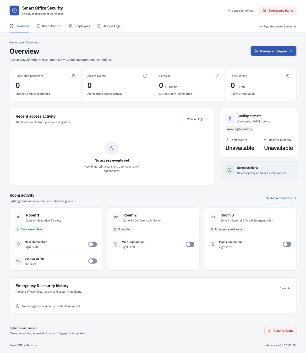 Smart Office Security & Automation application preview